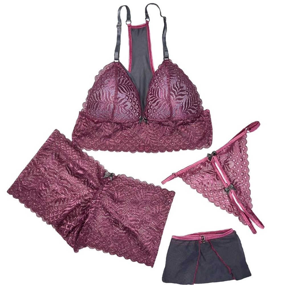 Lingerie- Lace Panty- G-string Thong- Nightgown Adjustable- 4pcs